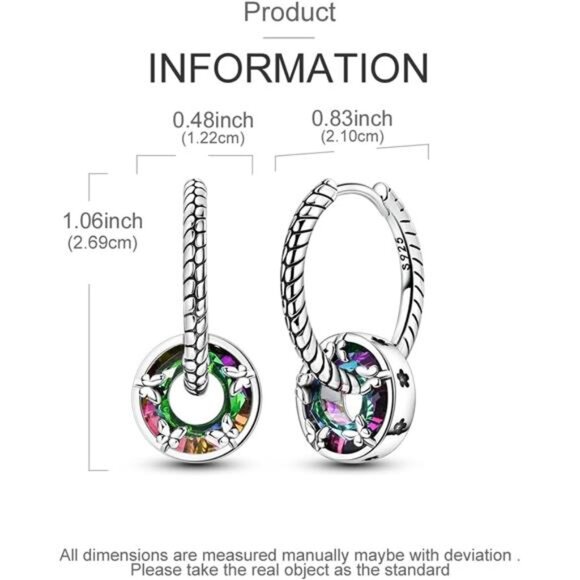 925 Sterling Silver Butterfly Earrings – Moon & Star Dangle for Women - Picture 4 of 8